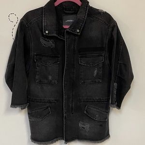 Zara women black jean jacket, sz small